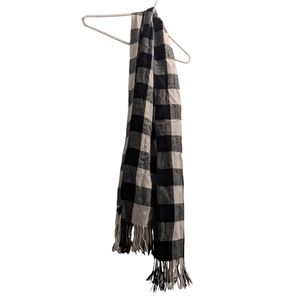 💥 No Life Black & White Plaid Scarf
